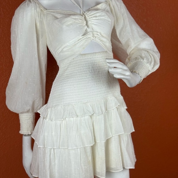 ASTR THE LABEL WHITE MARIETTA CINCHED BUST CUTOUT MINI DRESS Small. C18 - Picture 6 of 16